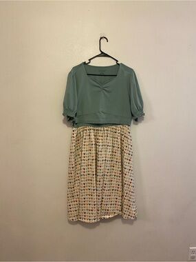 Super Cute Dresses by Ringger NursingWomen's Mint Green Puff Sleeve Midi Dress